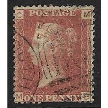 GB 1858 QUEEN VICTORIA 1d RED PLATE 150 OF USED SG43/44 " MC "