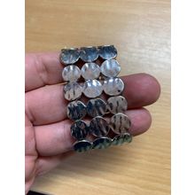 VINTAGE SILVER TONE 3 ROWS METAL BRACELET 70 GRAMS 8cm WIDE (P3)