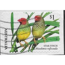 AUS 2018 $1.00 (S/A) 'BIRDS -FINCHES - STAR' ON PAPER FINE USED (EBID26-009)