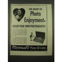 1947 Marshall's Photo Oil Colors Ad - The Heart of Photo Enjoyment