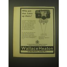 1965 Wallace Heaton Leica M3 Camera Ad - Who put that Leica up there?