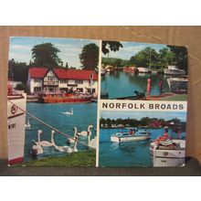 multiview, THE NORFOLK BROADS used postcard by Don's Supplies 1986 PM =