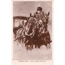 Musical Drive Royal Tournament Horse Artillery RPC Postcard