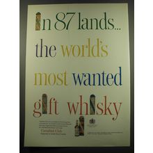 1960 Canadian Club Whisky Ad - In 87 lands.. The world's most wanted gift whisky