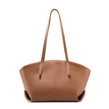 Genuine Leather Women Shoulder Purses and Handbags Brown