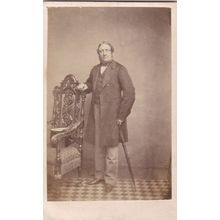 VICT. CDV PHOTO -STANDING MAN/UMBRELLA/CHAIR BY LONDON SCHOOL OF PHOTOGRAPHY