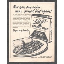 LIBBY'S CORNED BEEF (food, meat) :- Original Vintage 1954 Advert <> POST FREE