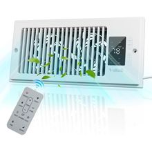 Register Booster Fan 4"X10", 10-Speed Quiet Vent Fan with Negative Ion, Thermost