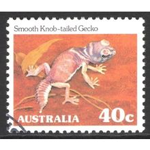 AUSTRALIA 1982: REPTILES & AMPHIBIANS - 40c SMOOTH KNOB-TAILED GECKO USED (G5)