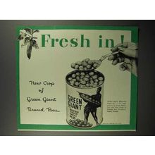 1942 Green Giant Peas Ad - Fresh In!