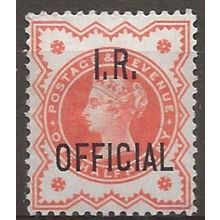 1886 O13 1/2d Vermilion IR Official Mounted Mint . .