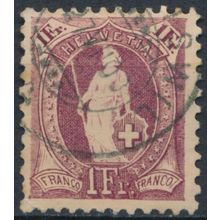 Standing Helvetia: 1fr - Switzerland 1882 - FH - MiNr 63C (C)