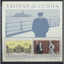Tristan Da Cunha Stamp Scott #197, Mint Never Hinged, Churchill Souvenir Sheet