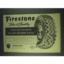 1958 Firestone Town & Country Tires Ad - First and foremost for all-season