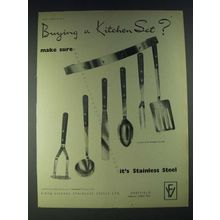 1958 Firth-Vickers Stainless Steels Ad - Buying a Kitchen Set?