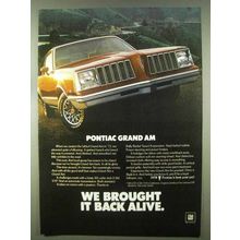 1978 Pontiac Grand Am Ad - We Brought It Back Alive
