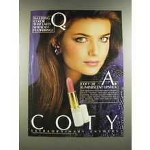 1986 Coty 24 Luminescent Lipstick Ad - Dazzling Color That Lasts