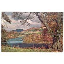 LOCH FASKALLY, PITLOCHRY , SCOTLAND .used postcard by Burn & Cox 1981 pm. #