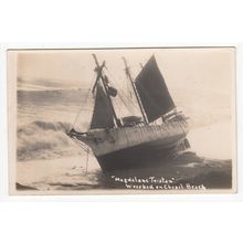 Ship Wreck Magdalene Tristan Wrecked on Chesil Beach Weymouth Postcard Dorset B