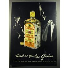 1952 Gordon's Gin Ad - There's no gin like Gordon's