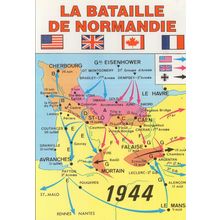 The Battle Of Normandy 1944 WW2 Map Rare French Postcard