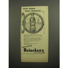 1956 Heineken Beer Ad - First class from Holland