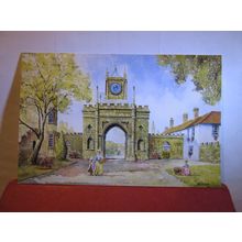 GATEHOUSE, AUCKLAND CASTLE, County Durham by E. Thompson large unused postcard #