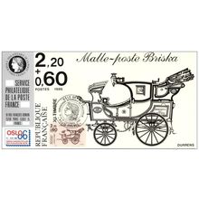 034 Carte officielle Exhibition Oslo 1986 France FDC calèche coach Poste Post