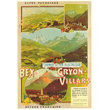 Gryon Villars Bex Chemin De Fer Zurich Switzerland French Advertising Postcard