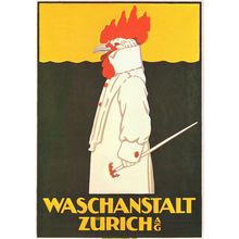 Plakat De Waschanstalt Zurich Switzerland Hen Bird Zurich Advertising Postcard