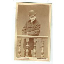 Victorian cdv photo man wearing bowler hat Hamburg Germany photographer
