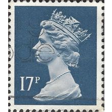 GB, Queen Elizabeth Machin, dark blue 1990, 17p, #4