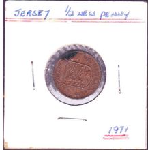 1971 Jersey 1 Half Penny Coin