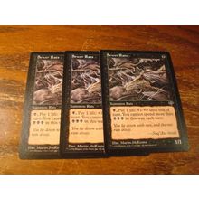 Magic The Gathering, MTG, 3-Cards, 1996, SEWER RATS, nm