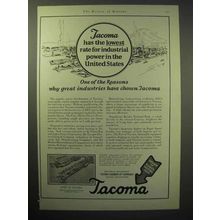 1929 Tacoma Chamber of Commerce Ad - Lowest Power