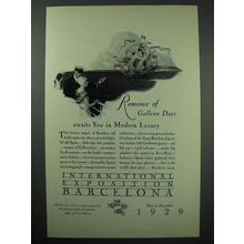 1929 International Exposition Barcelona Spain Ad - Romance of Galleon Days