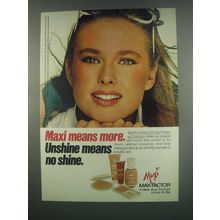 1984 Max Factor Unshine Oil Free Make-up Collection Ad