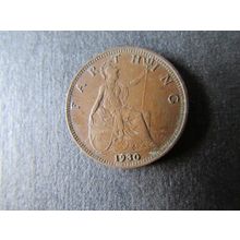 1930 GEORGE V FARTHING FREE POST. AAS