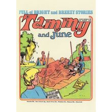 Girls Camping Disaster Wind Gales 1970s Tammy Comic Postcard
