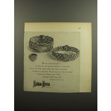 1953 Neiman-Marcus Watch Bracelet and Ring Ad - French twists designed in Paris