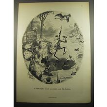 1955 Philadelphia Bulletin Ad - cartoon by Richard Decker - Bird Watchers