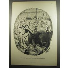 1955 Philadelphia Bulletin Ad - cartoon by Richard Decker - Circus