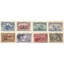 USA stamps 1893, Columbus Series, Eight Values to 10 cents Used
