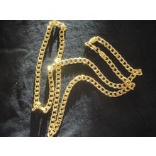 Quality 22" yellow gold plated 33g curb chain necklace
