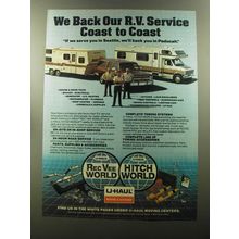 1982 U-Haul Rec Vee World and Hitch World Ad - We back our R.V. Service