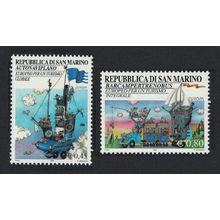 San Marino Autoshipplane Boatcampertrainbus Europa Tourism 2v 2004 MNH