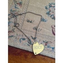 silvertone womens necklace with yellow heart