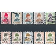 King Bhumibol: 10 Values - Thailand 1988 - Used Hinged