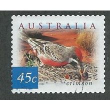 AUS 2001 45c (S/A) 'FLORA AND FAUNA-BIRDS- CHAT (P12.5X13)FINE USED (EBID41-365)