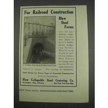 1911 Blaw Collapsible Steel Centering Co. Ad - Railroad